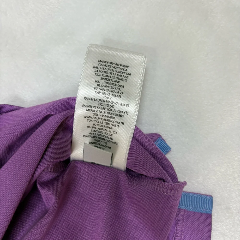 Ralph Lauren Purple Kids Polo Shirt with Blue Accents
